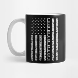 Vintage Piano Keyboard Player American Flag Distressed Mug